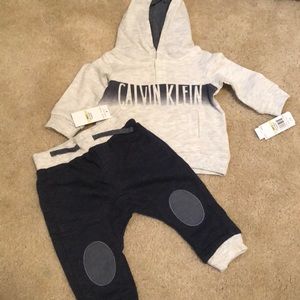 3-6 month Calvin Klein Hoodie/Pant Set BRAND NEW
